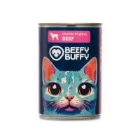 BEEFY BUFFY Kawałki w sosie | Wołowina | dla dorosłych kotów | 415 g – Image 1