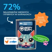 BEEFY BUFFY Zestaw Kawałki w sosie | Ryba | dla dorosłych kotów | 415g – Image 6
