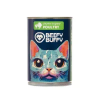 BEEFY BUFFY Kawałki w sosie | Drób | dla dorosłych kotów | 415 g – Image 1