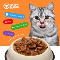 BEEFY BUFFY Kawałki w sosie | Drób | dla dorosłych kotów | 415 g – Image 4