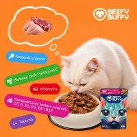 BEEFY BUFFY Zestaw Kawałki w sosie | Wołowina | dla dorosłych kotów | 85 g – Image 5