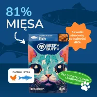 BEEFY BUFFY Zestaw Kawałki w sosie | Ryba | dla dorosłych kotów | 85 g – Image 5