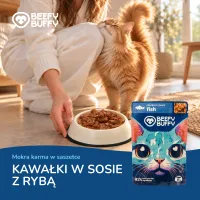 BEEFY BUFFY Zestaw Kawałki w sosie | Ryba | dla dorosłych kotów | 85 g – Image 8