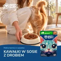 BEEFY BUFFY Zestaw Kawałki w sosie | Drób | dla dorosłych kotów | 85 g – Image 7