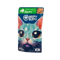 BEEFY BUFFY Zestaw Kawałki w sosie | Drób | dla dorosłych kotów | 85 g – Image 3