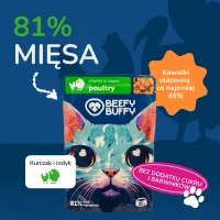 BEEFY BUFFY Zestaw Kawałki w sosie | Drób | dla dorosłych kotów | 85 g – Image 6