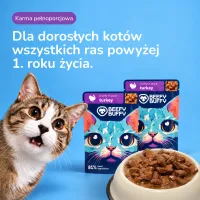 BEEFY BUFFY Zestaw Kawałki w sosie | Indyk | dla dorosłych kotów | 85 g – Image 7