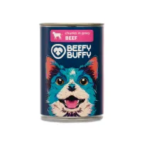 BEEFY BUFFY Kawałki w sosie z wołowiną | dla dorosłych psów | 415 g – Image 1
