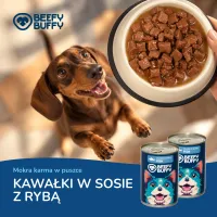 BEEFY BUFFY Zestaw Kawałki w sosie z rybą | dla dorosłych psów | 415g – Image 11