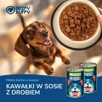 BEEFY BUFFY Kawałki w sosie z drobiem | dla dorosłych psów | 415 g – Image 7