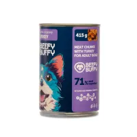 BEEFY BUFFY Zestaw Kawałki w sosie z indykiem | dla dorosłych psów | 415g – Image 3