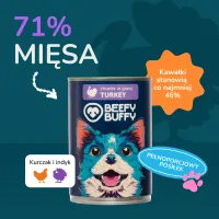 BEEFY BUFFY Zestaw Kawałki w sosie z indykiem | dla dorosłych psów | 415g – Image 6