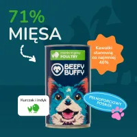BEEFY BUFFY Kawałki w sosie z drobiem | dla dorosłych psów | 1240 g – Image 6