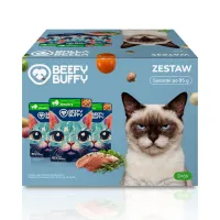 BEEFY BUFFY Zestaw Kawałki w sosie | Drób | dla dorosłych kotów | 85 g – Image 1