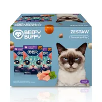BEEFY BUFFY Zestaw Kawałki w sosie | Indyk | dla dorosłych kotów | 85 g – Image 1