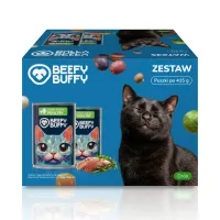 BEEFY BUFFY Zestaw Kawałki w sosie | Drób | dla dorosłych kotów | 415g – Image 1