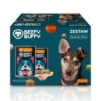 BEEFY BUFFY Zestaw Kawałki w sosie z kurczakiem | dla dorosłych psów | 415g – Image 1