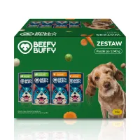 BEEFY BUFFY Zestaw Kawałki w sosie | Drób i Kurczak | dla dorosłych psów | 1240g – Image 1