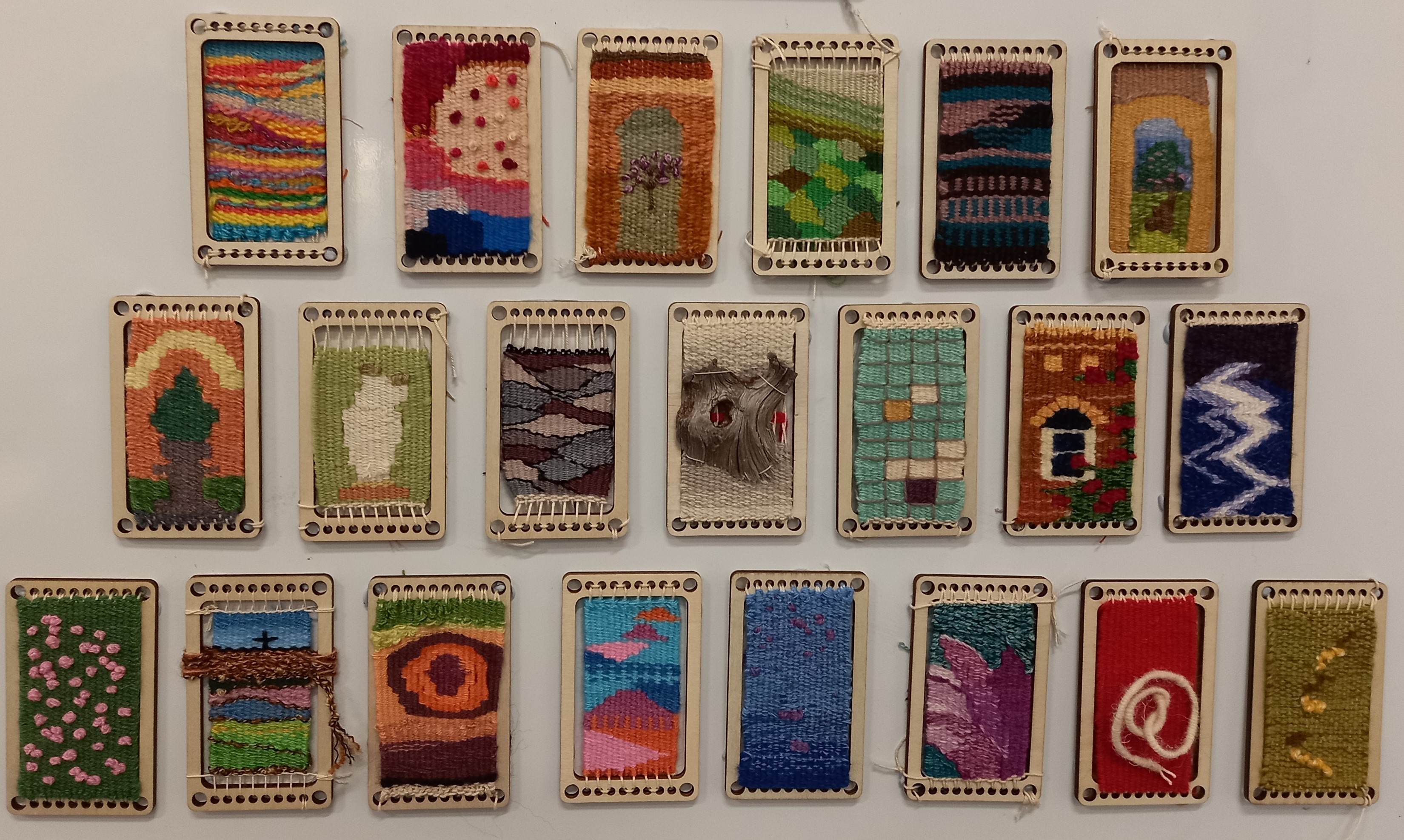  Miniature Woven Tapestry on a Frame – Image 1