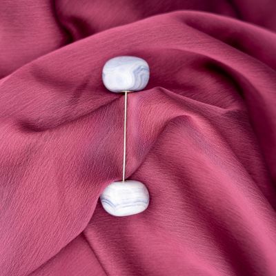 SERENITAS – Spilla in Argento 925 con Agata Azzurra – 5 cm – Image 1