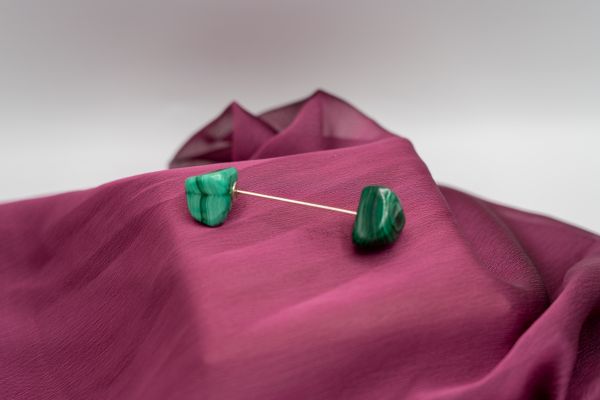 VERDE REGINA – Spilla in Argento 925 con Malachite – 5 cm – Image 1