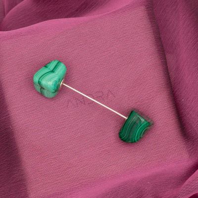 VERDE REGINA – Spilla in Argento 925 con Malachite – 5 cm – Image 2