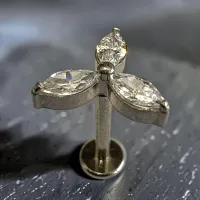 Marquise Flower Jewel Flatback Labret – Image 1