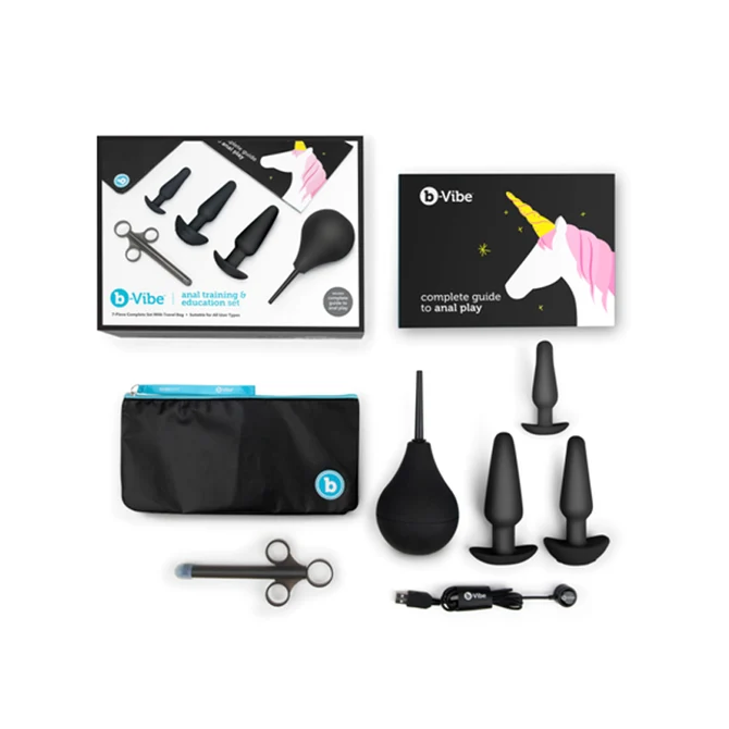 b-Vibe 7-Piece Anal Training & Education Set Black – Image 1