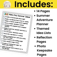 Family Summer Bucket List Printable | Summer Activity Planner & Memory Keeper – Image 3