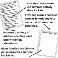Family Summer Bucket List Printable | Summer Activity Planner & Memory Keeper – Image 5