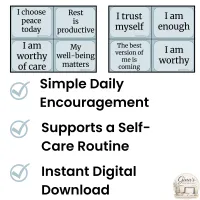 Self-Care Affirmation Cards Printable | Positive Mindset & Wellness – Image 2