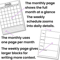 Undated Printable Planner Calendar | Minimalist Black & White  – Image 5