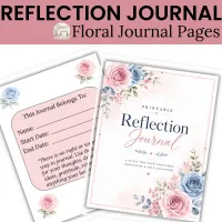 Printable Reflection Journal | Floral Self Care Journal Pages – Image 1