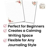 Printable Reflection Journal | Floral Self Care Journal Pages – Image 2