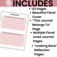 Printable Reflection Journal | Floral Self Care Journal Pages – Image 3