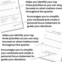 Q3 Planner Without the Chaos | Printable Quarterly Planner for Goal Setting & Productivity – Image 4