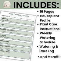 Houseplant Care Planner Printable Plant Care & Tracking Journal – Image 3