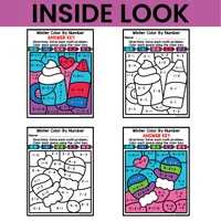 Winter Math Color by Number Worksheets | Addition & Subtraction | PreK-2nd – Image 4