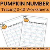 Pumpkin Number Tracing 0-10 Worksheets  – Image 1