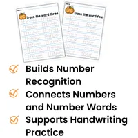 Pumpkin Number Word Tracing 0-10 Worksheets  – Image 2