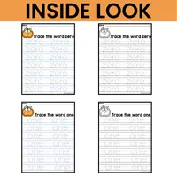 Pumpkin Number Word Tracing 0-10 Worksheets  – Image 4