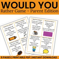 Would You Rather? Parenting Edition Printable Card Game – Image 1