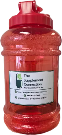 The Supplement Connection Water Bottle Red – Image 1