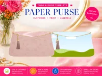 Editable Paper Purse Canva Template, Drag and Drop Gift Bag Design – Image 2