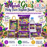 Mardi Gras Party Favor Template Bundle – Image 1