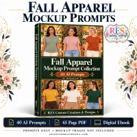 Fall Apparel Mockup Prompt Collection, 40 AI Prompts – Image 1