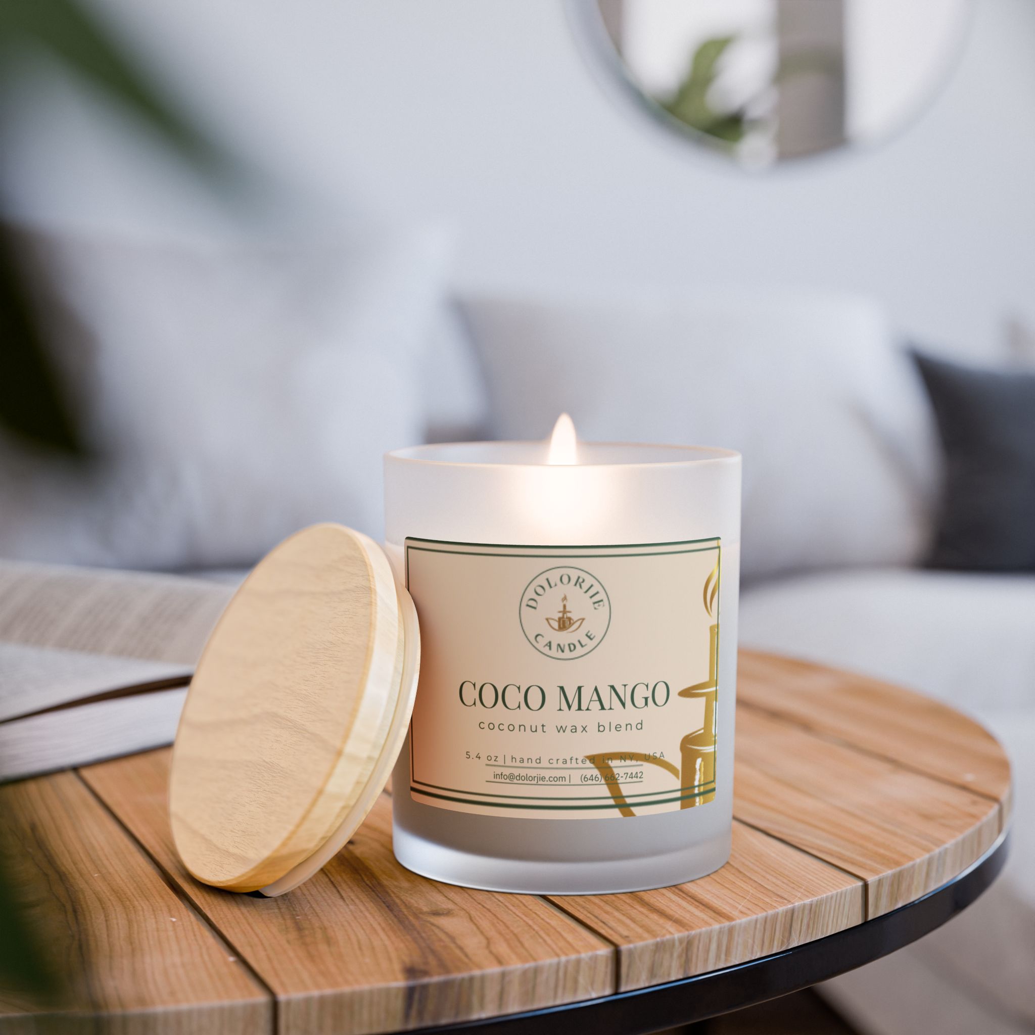 Coco Mango 5.4 Oz Scented Candle Coconut Wax Blend – Image 6