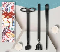 Black Candle Accessory Set: Wick Trimmer - Wick Dipper - candle snuffer – Image 2