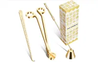 Gold Candle Accessory Set: Wick Trimmer - Wick Dipper - candle snuffer – Image 1