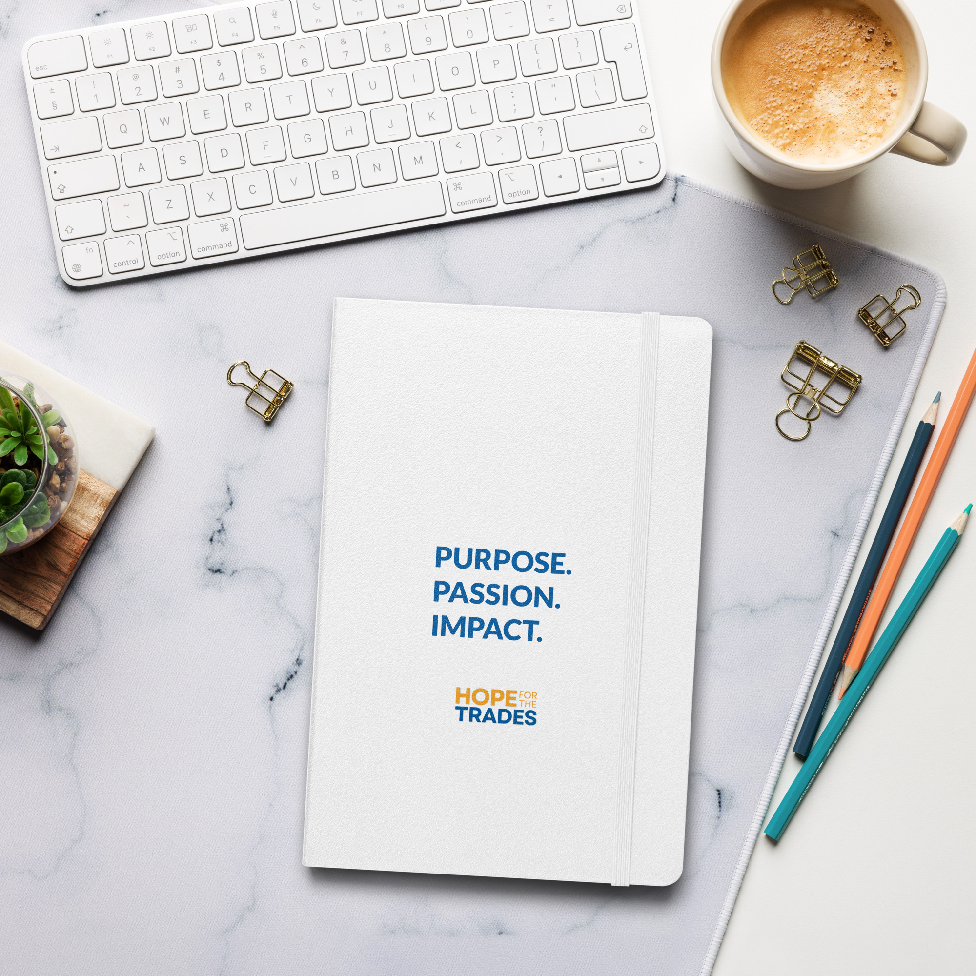 HFTT Hardcover Bound Notebook (5.5"×8.5") | Purpose. Passion. Impact. (Light Colorways) – Image 8